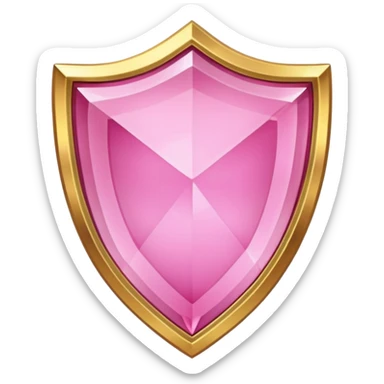 Pink crystal shield golden border sticker