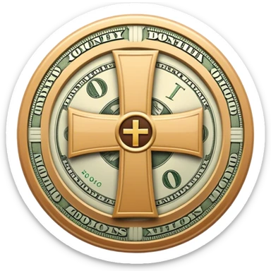 money with a circle and a cross around it sticker