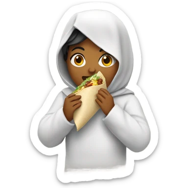 Jasmin eating burrito  sticker