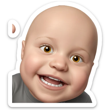 bald boy with open mouth sticker