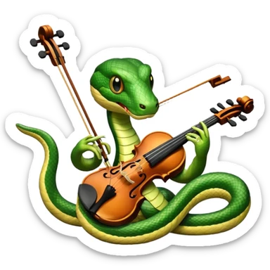 Snake playing playing violin sticker
