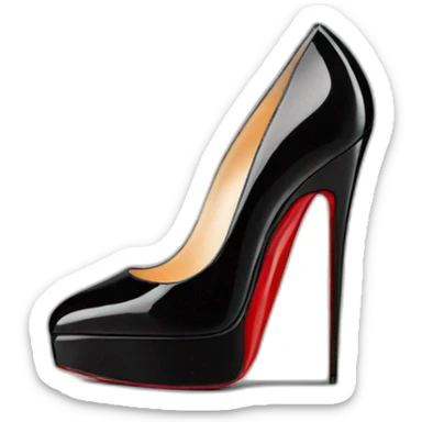 CHRISTIAN LOUBOUTIN BLK PATENT WEDGE heel sticker