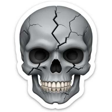 Mind blown skull face for png sticker