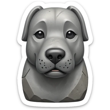 dog with a moai stone face, stone statue dog with long nose sticker