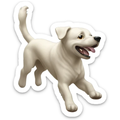 Now that the dog is clean the gravity is not strong enough to hold it down so it begins to float to town.  sticker