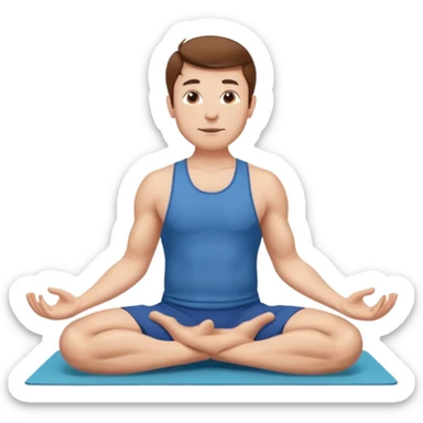 Adult man with short brown hair doing cow position yoga sticker
