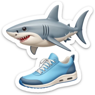 shark waering shoes sticker