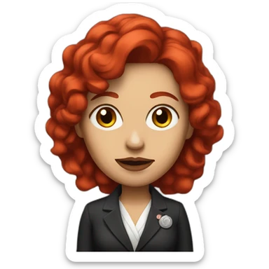woman politician with ruby red hair sticker