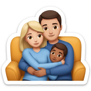 Couple cuddling on couch naked sticker