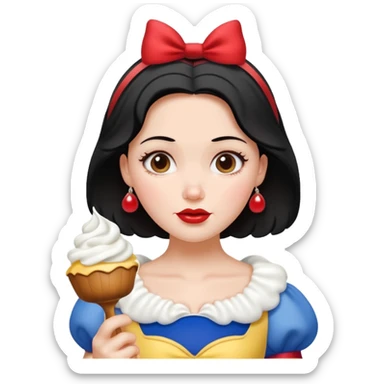 Snow white with whip cream sticker