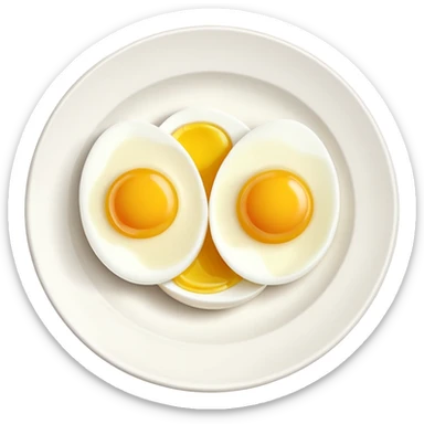 2 Boil egg cut in a plate sticker