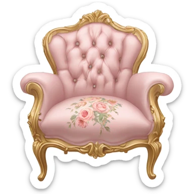 vintage rococo light pink dainty floral chair sticker