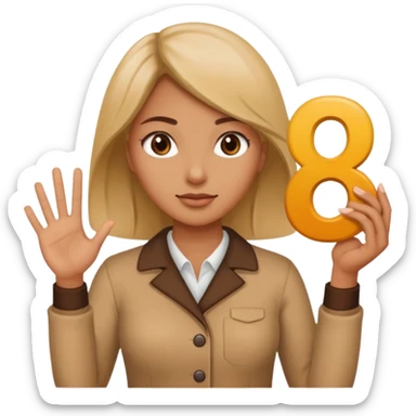 woman with 6 and 7 in each hand sticker
