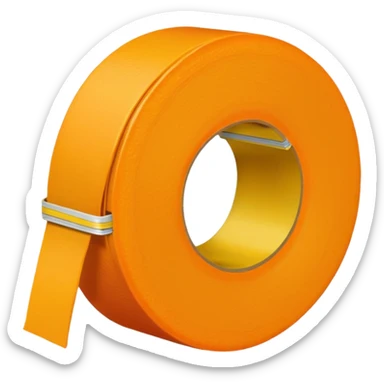 generate an orange with a yellow tailors tape wrapped the center sticker