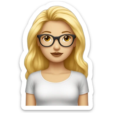 Blonde avec des lunettes de soleil en cœur qui fait un bisous sticker