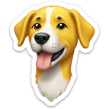 yellow dog handle sticker