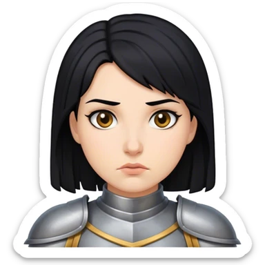 knight woman with black hair sticker