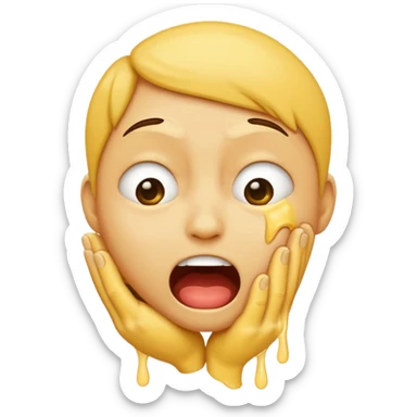 An emoji strangling itself sticker