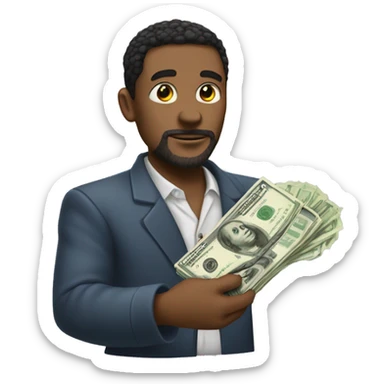 Ladron con dinero en la mano sticker