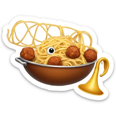 spaghetti and meatballs french horn sticker