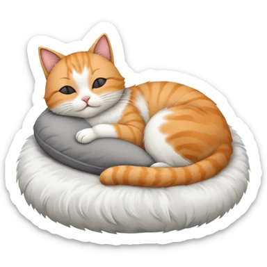 The cat sleeps on the pillow sticker