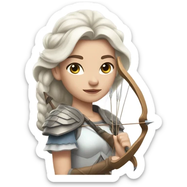 Supercell White skin princess with bow and 3 arrows sticker