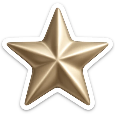 small star with a satin finish, glamorous and stylish sticker