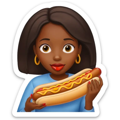 hotdog eating black girl sticker