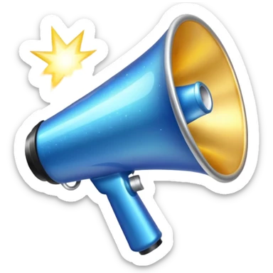 megaphone with sparkles sticker