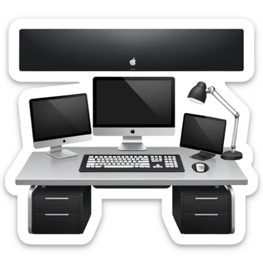 Pc setup with two monitors sticker