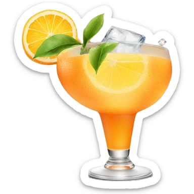 Orange cocktail with ice and lemon  sticker