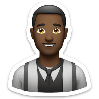 man in trading sticker