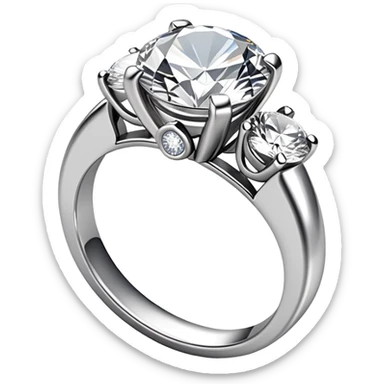 a ring with tow diamonds sticker
