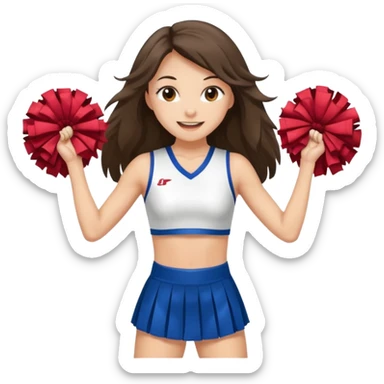 skinny white happy long haired brunette girl cheerleader sticker