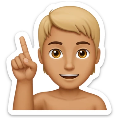 Saying hey with one finger up  sticker