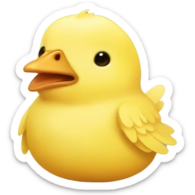 Cute yellow chick giving a kiss sticker