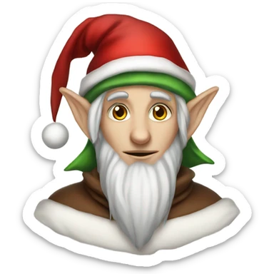 rogue male elf fantasy wearing santa hat sticker