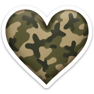 Camouflage heart sticker