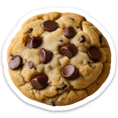Remove the background and keep only the realistic chocolate chip cookie. Maintain photorealistic style with transparent background. sticker