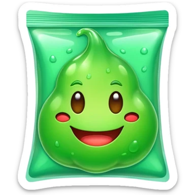 Slime emoji in a packet like in stores like regular onnea but just as emoji sticker