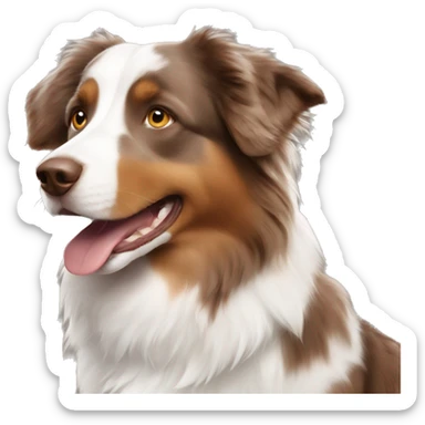 Brown and white australian shepherd sticker