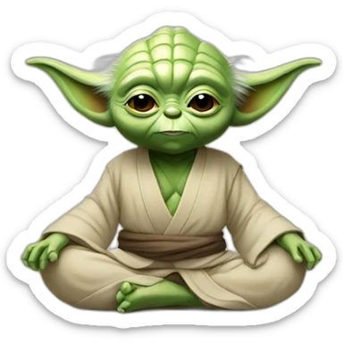 Yoda yoga sticker