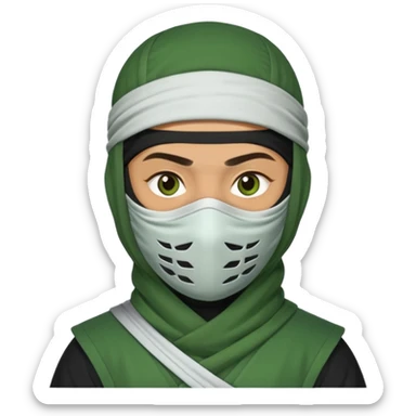 Ninja arab green and white with mask  sticker