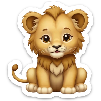 cute baby lion cub sticker