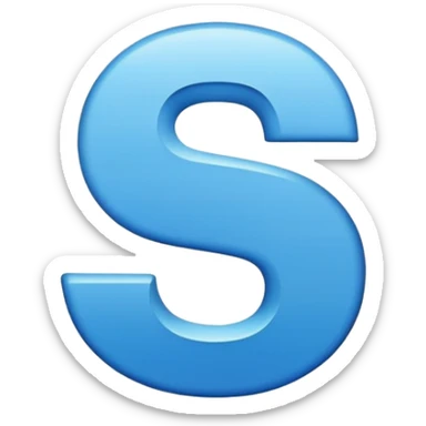 Capital Blue S with a period after sticker