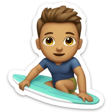 tan baby with brown hair and dad on a surfboard sticker
