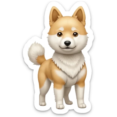 White Jindo dog sticker