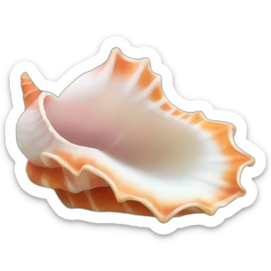 realistic conch shell sticker