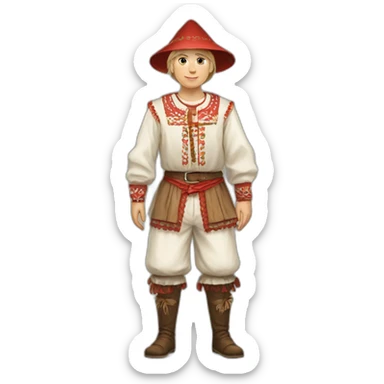 latvian folk costume full body sticker
