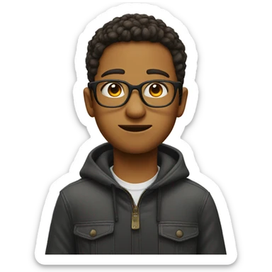 boy with enormous neck and glasses sticker